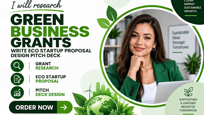 research green business grants write eco startup proposal design pitch deck