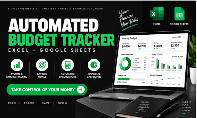 create automated budget spreadsheet in excel or google sheets
