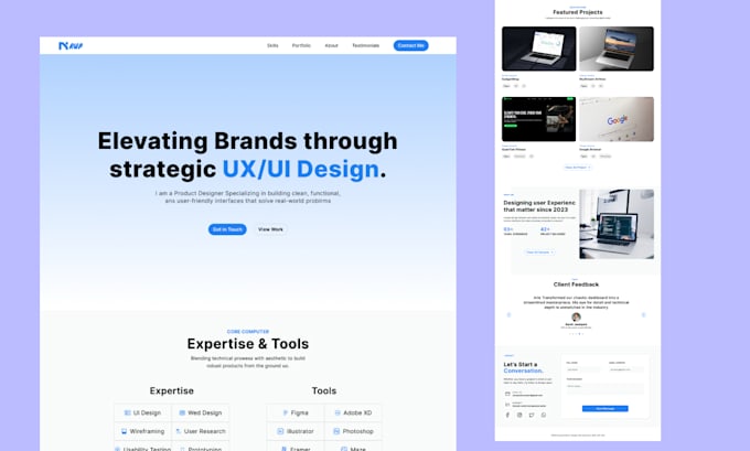 design a modern website UI in figma