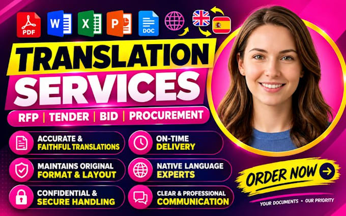 translate rfp documents tender proposals bid documents procurement files