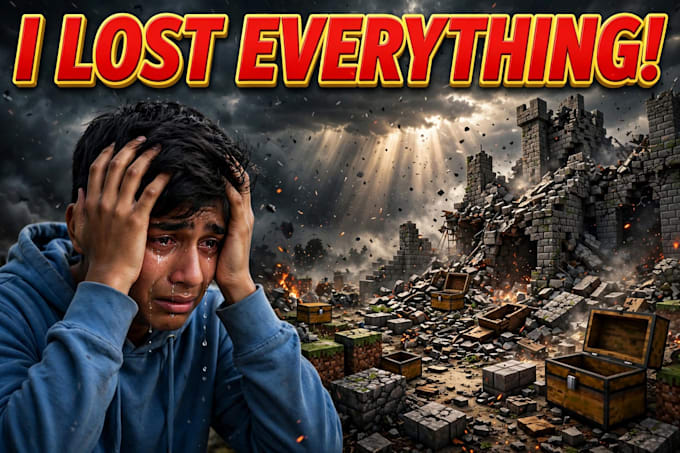 design viral minecraft thumbnail with facecam reaction