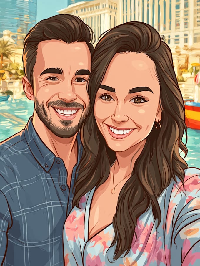 paint custom couple portrait