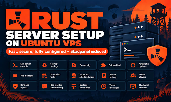 setup a rust server on your ubuntu vps