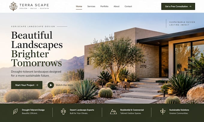 build squarespace xeriscape website drought landscape website desert landscape