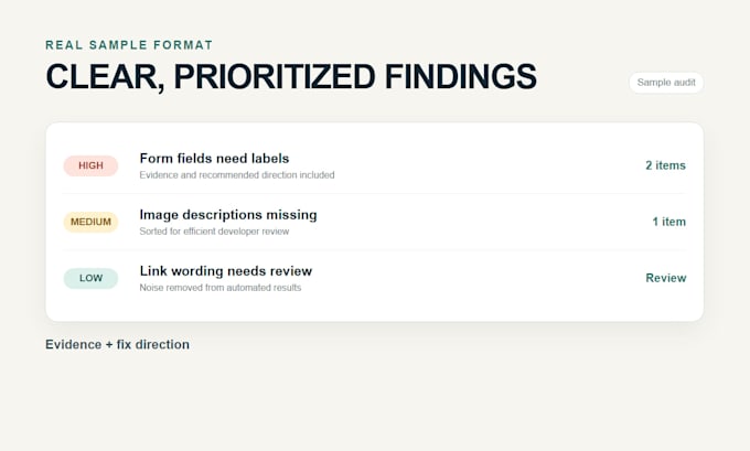 scan your website for accessibility issues and provide a fix report