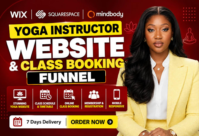 build a yoga instructor website on squarespace mindbody class booking funnel