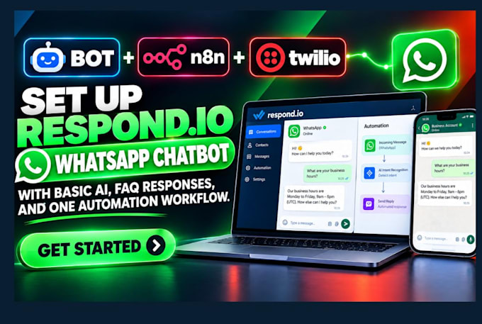 setup respond io whatsapp ai chatbot CRM automation and twilio integration