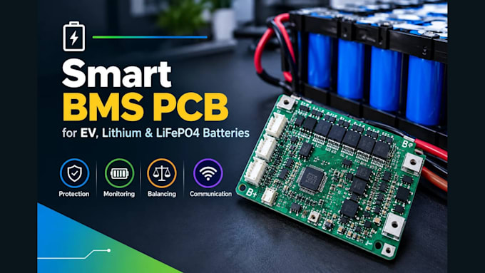 design smart bms pcb for ev, lithium and lifepo4 batteries