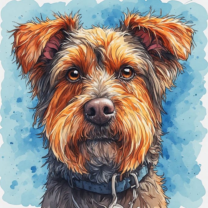 draw custom pet portrait in pop art style