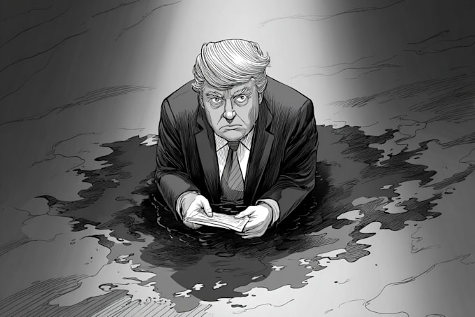 draw bold political satire illustrations