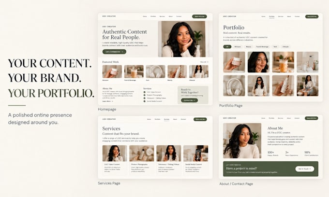 design a professional ugc portfolio website in canva