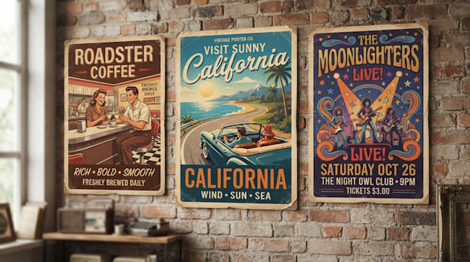 design retro vintage poster