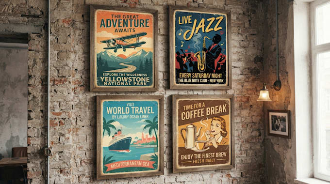 create awesome retro or vintage poster