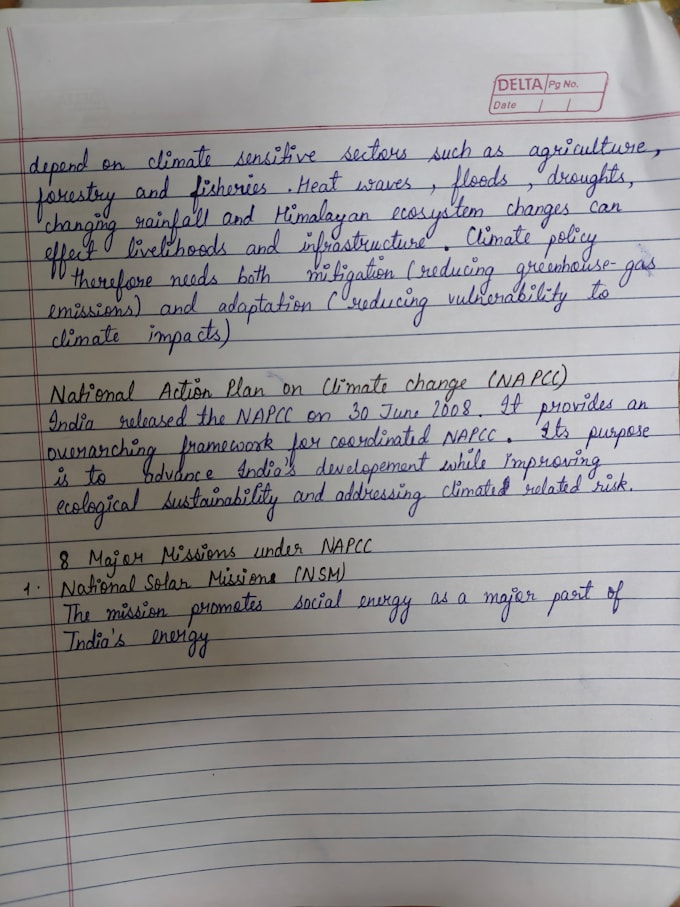 write your assignments or notes