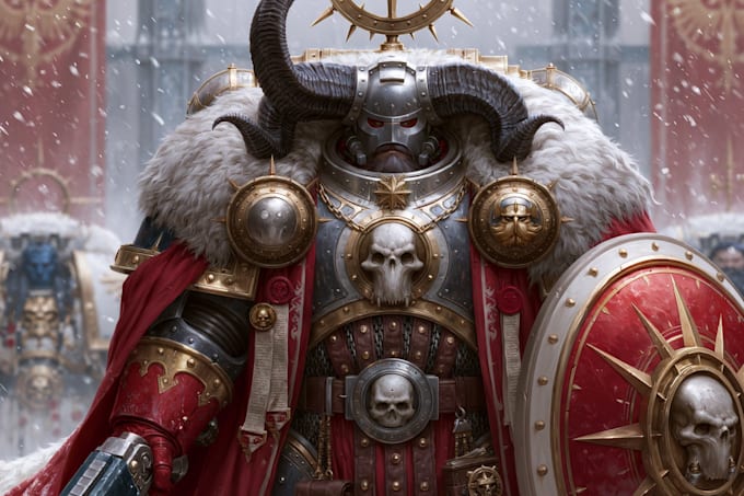illustrate a warhammer 40k character art