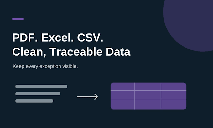 clean and reconcile your PDF excel and CSV data