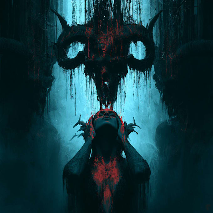 do awesome artwork for dark art, horror creepy illustration