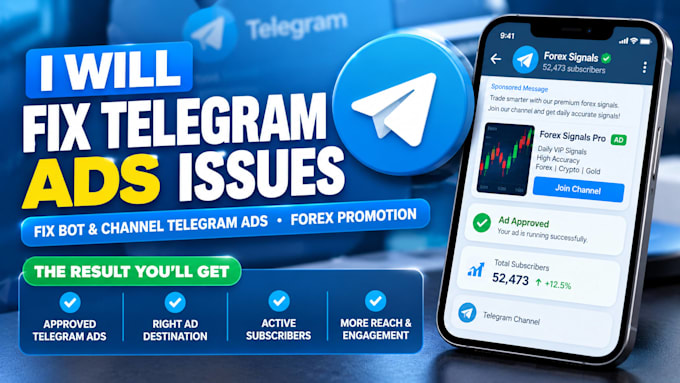 fix telegram ads issues, telegram channel, forex promotion