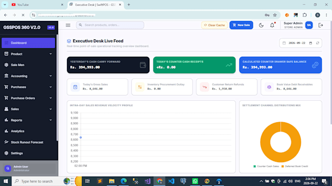 develop advanced pos system with double entry accounting in laravel