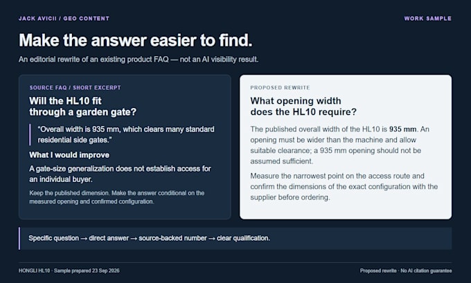 audit and optimize your b2b content for GEO and ai search