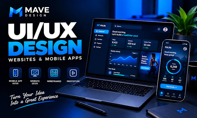 design modern UI UX for website and mobile app