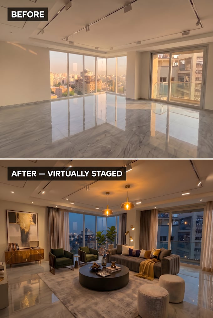 do photorealistic virtual staging and interior design