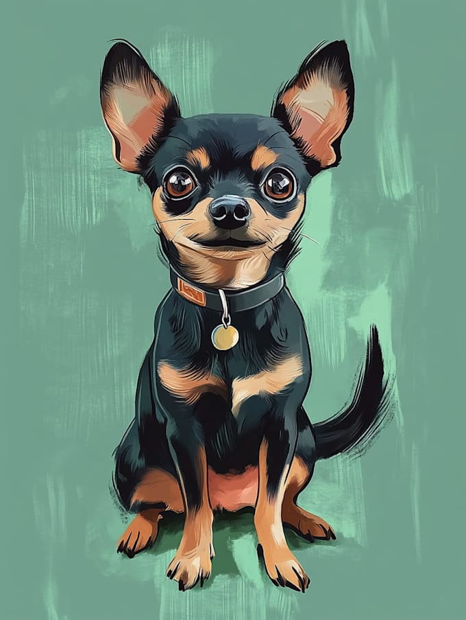 create disney pet portrait illustration