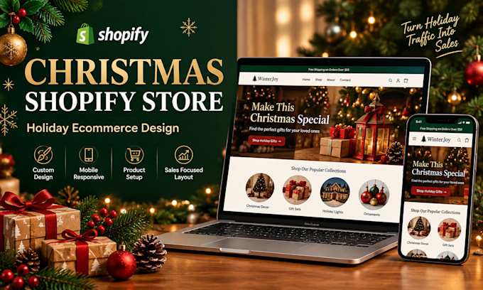 create a christmas shopify store for holiday ecommerce sales