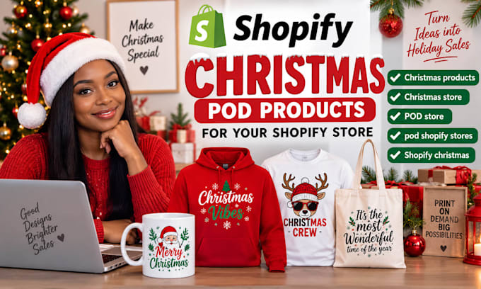 create christmas pod products for your shopify store