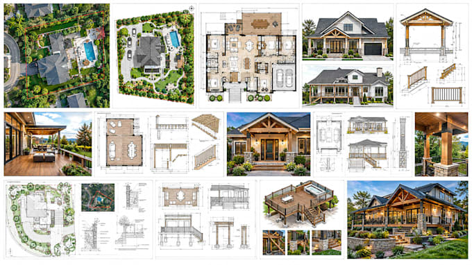 draw permit deck, porch, construction, architectural site plan from google map