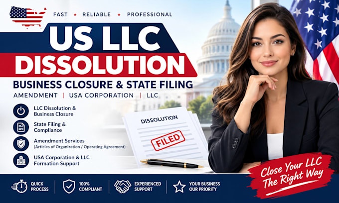 us llc dissolution business closure state filing amendment usa corporation llc