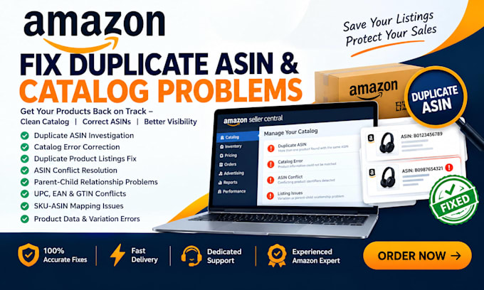 fix amazon seller central duplicate product listing asin conflicts catalog error