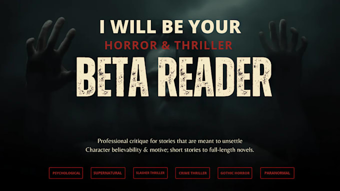 beta read your horror and thriller novels