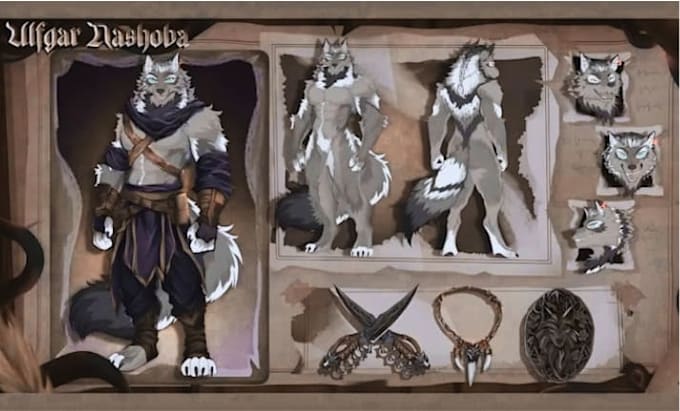 do detailed anthro oc ref sheet fursona sona reference sheet character design