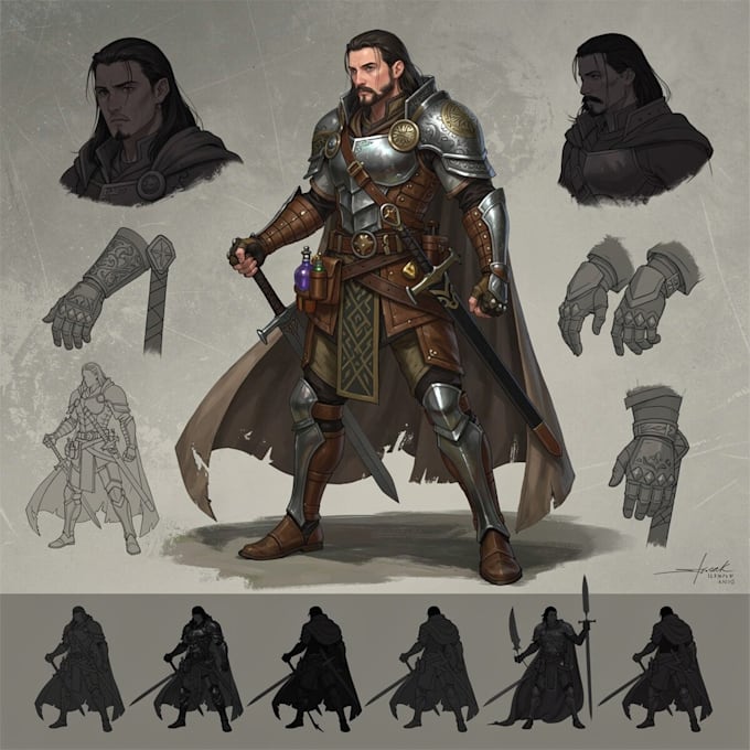 draw dnd character, art, illustration for concept art