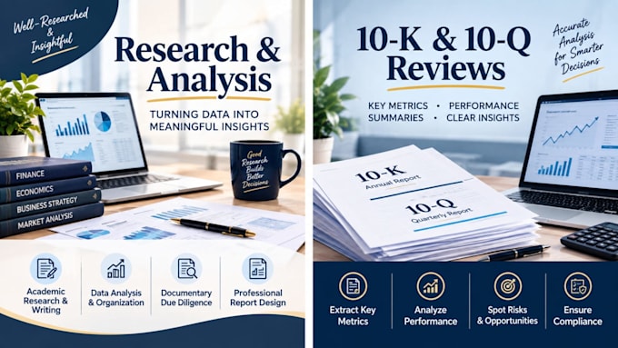 do business research, report writing and formatting