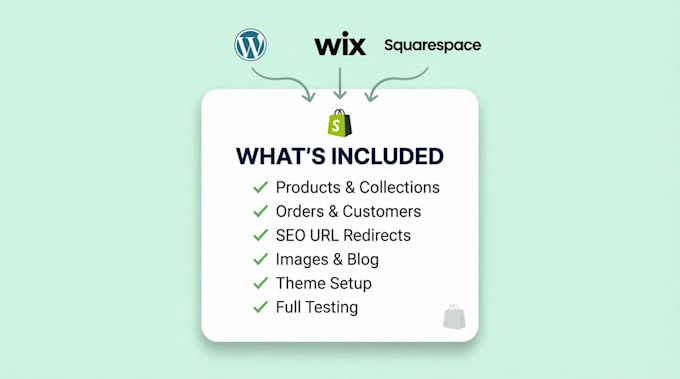 migrate wordpress or wix store to shopify without data loss