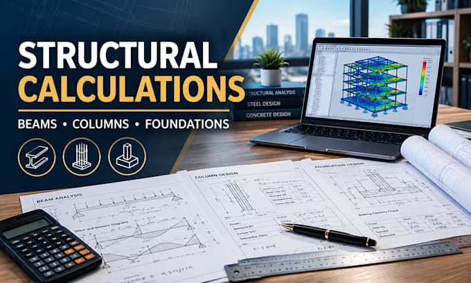 do structural calculations and analysis for beams columns and foundations