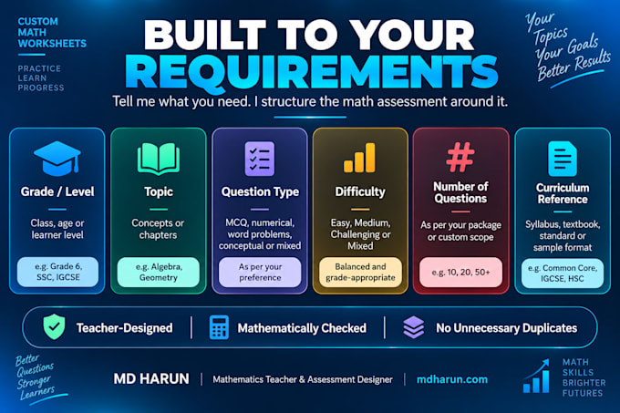 create custom math tests, worksheets and question banks with answers