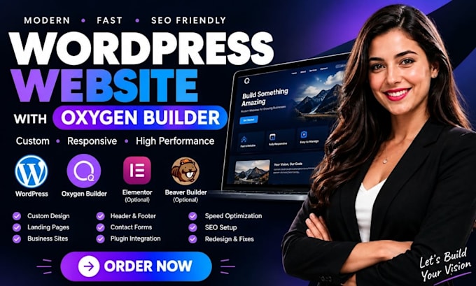 build a responsive wordpress website with oxygen builder, bricks, beaver builder