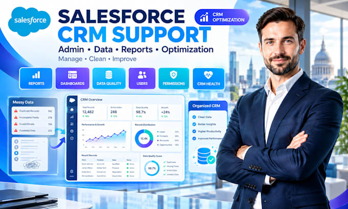 salesforce admin CRM optimization salesforce  dashboards data cleanup support