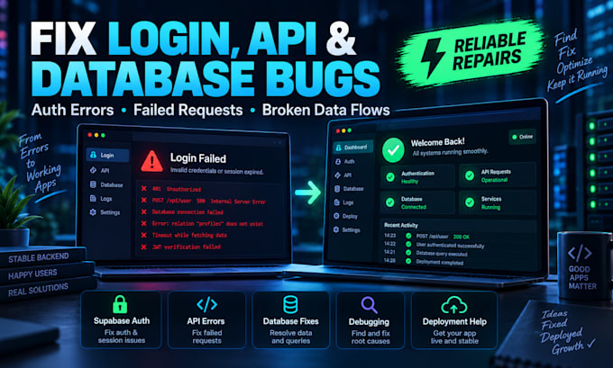 fix lovable ai, nextjs, supabase and API bugs in your app