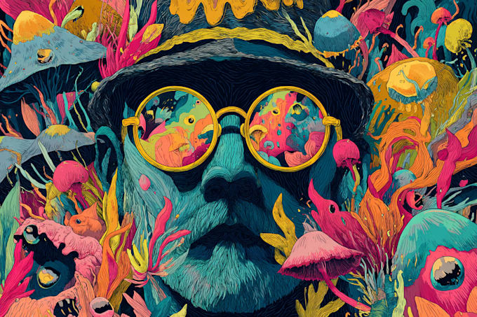 make psychedelic illustrations for you