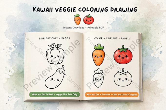 design cute vegetables coloring book for kids