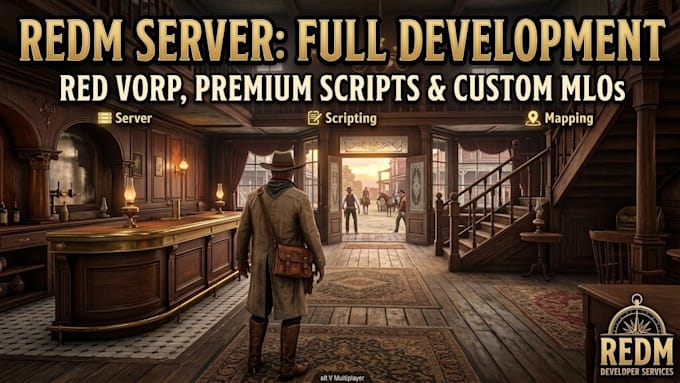 develop full redm server, red vorp, premium script, maps and mlo