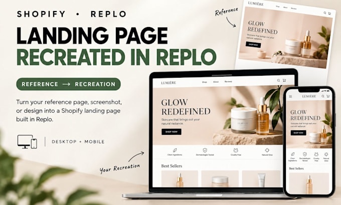 recreate your shopify landing page in replo