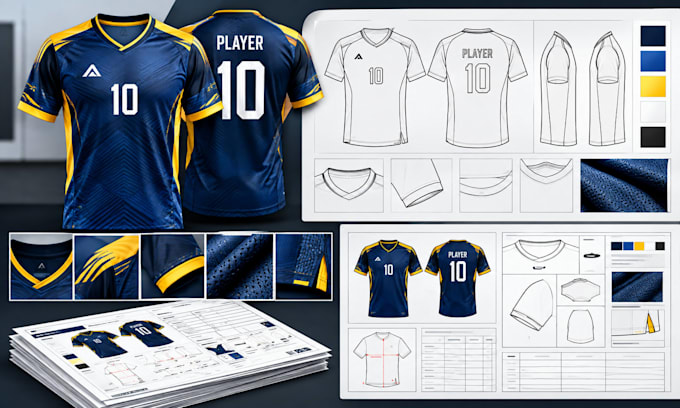 create a jersey tech pack for clear manufacturer communication