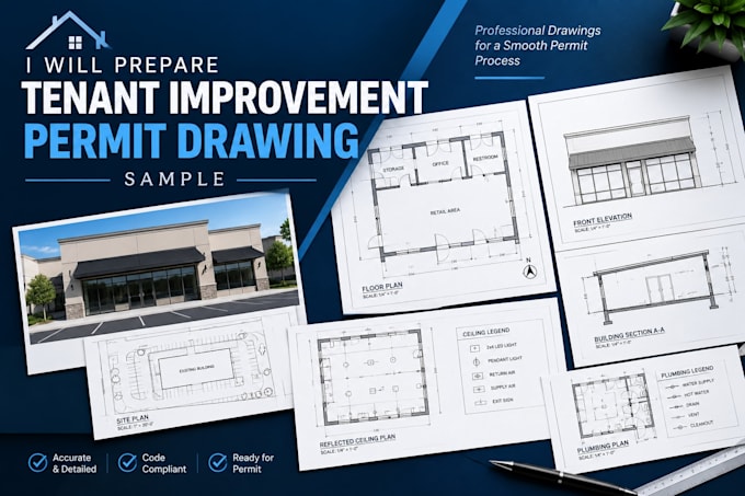 prepare professional tenant improvement permit drawings