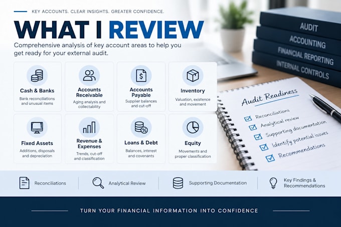 perform a pre audit financial review and account analysis