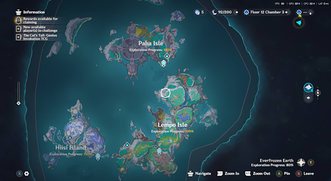 explore your genshin impact map and find chests, oculi and collectables